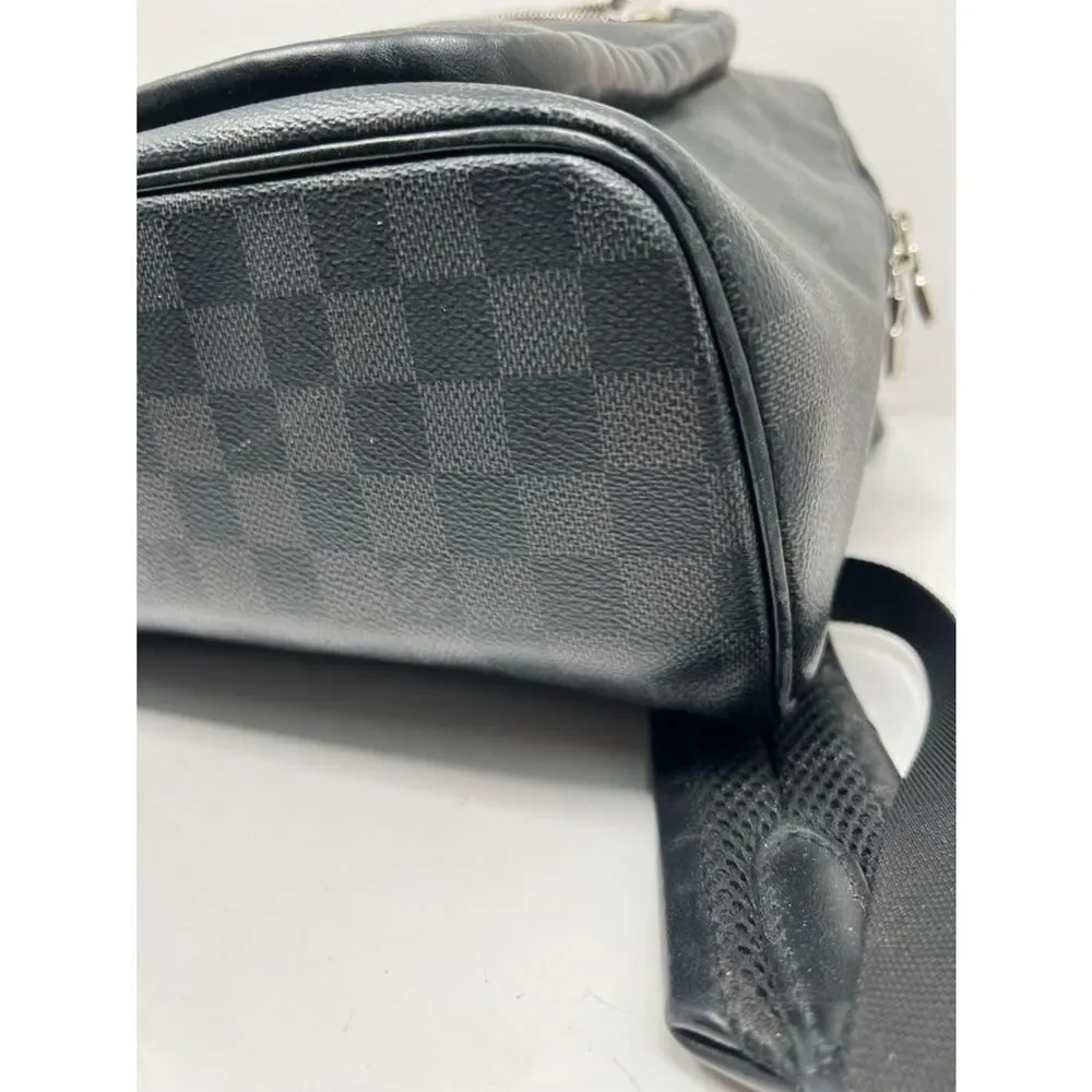 Louis Vuitton Josh Backpack Black Leather Damier Graphite
